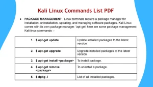 Kali Linux Commands List PDF