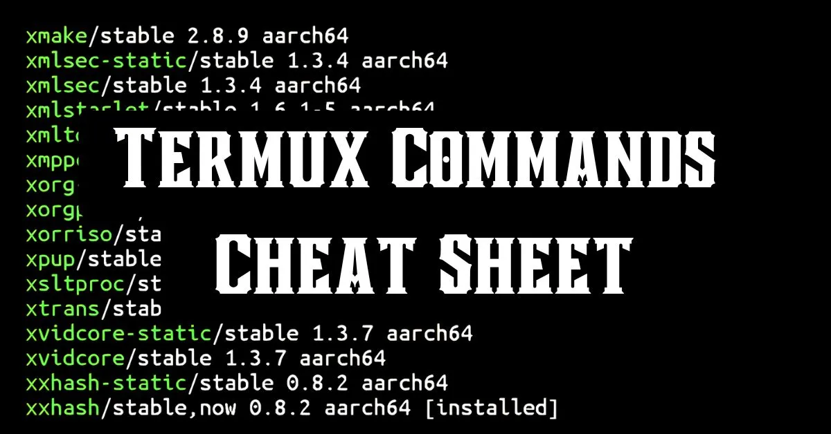 Termux commands cheat sheet